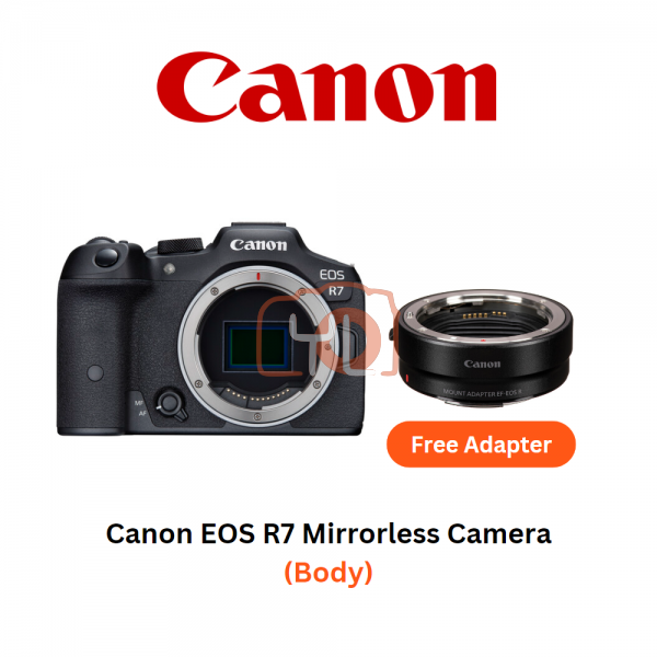 Canon EOS R7 Mirrorless Camera (Body) [Free Canon EF- EOS R Adapter])