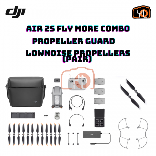 DJI Air 2S Fly More Combo + Mavic Air 2 Propellers Guard + Mavic Air 2 Low Noise Propellers (Pair)