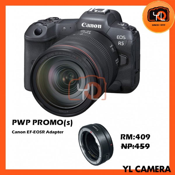 Canon EOS R5 Kit RF 24-105mm F4 L IS USM PWP EF-EOS R Adapter