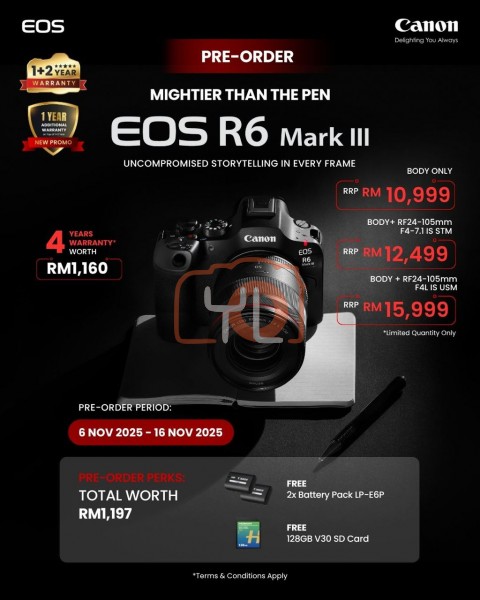 Canon EOS R6 Mark III Mirrorless Camera with 24-105mm f/4 Lens