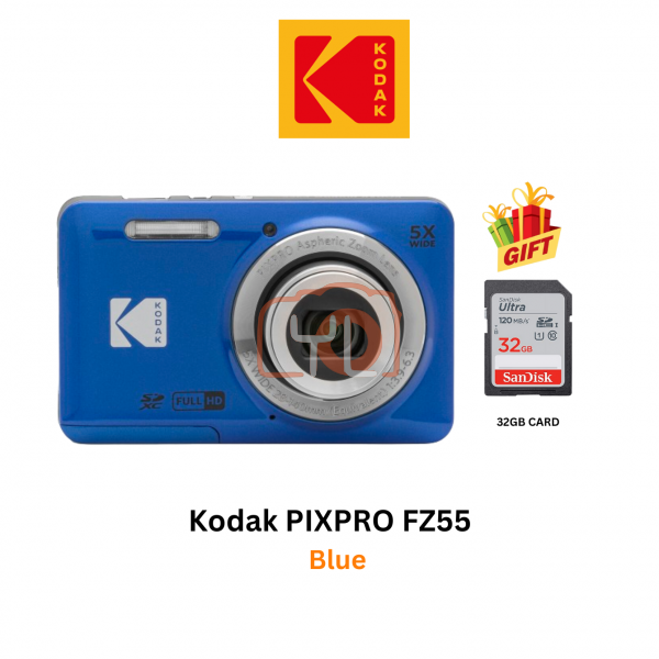 Kodak PIXPRO FZ55 Digital Camera (Blue)(Free 32gb card)