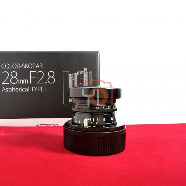 [USED-PJ33] Voigtlander 28mm F2.8 Type I Color-Skopar VM (Leica M) (Black), 99% Like New Condition (S/N:7350657)