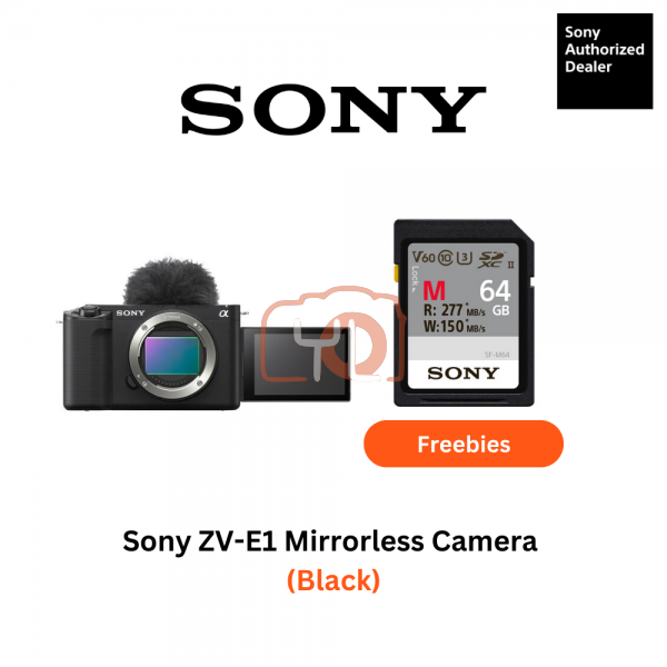 Sony ZV-E1 Mirrorless Camera Body Only (Black) - Free Sony SF-M64 SD Card