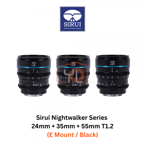 Sirui 24mm + 35mm + 55mm T1.2 Bundle (E Mount / Black)