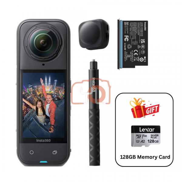 Insta360 X5 360° 8K Camera - Black Starter Bundle (Free 128GB Memory Card)