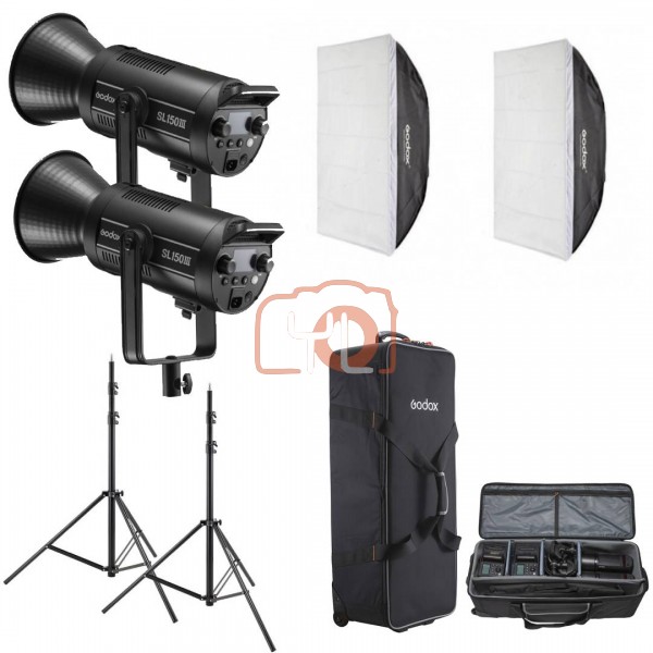Godox SL150III Daylight LED Video Light 2 Light Kit 60x60cm Softbox