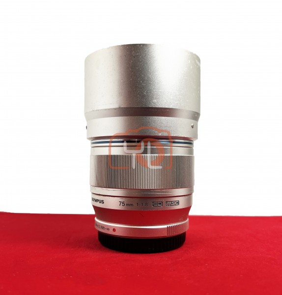[USED-PJ33] Olympus 75mm F1.8 ED M.Zuiko (Silver), 75% Like New Condition (S/N:342004525)