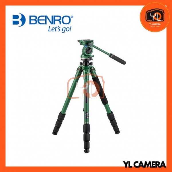 Benro TWD18CBWH4 Wild Series 1 Carbon Fiber Tripod with BWH4 2-Way Pan and Tilt Head (Green)