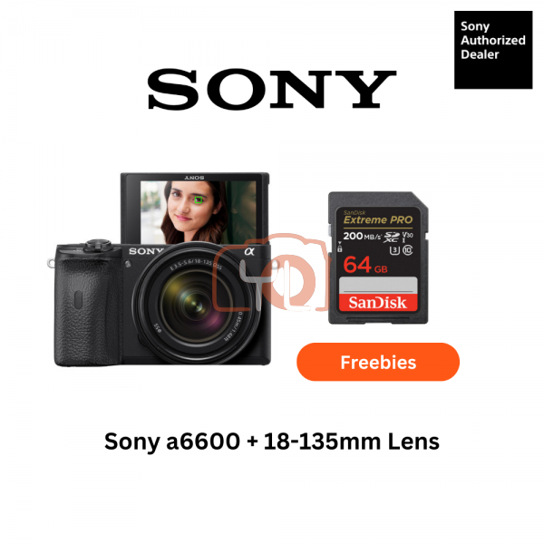 Sony A6600 with 18-135mm F3.5-5.6 Kit Lens - Free Sandisk 64GB Extreme Pro SD Card