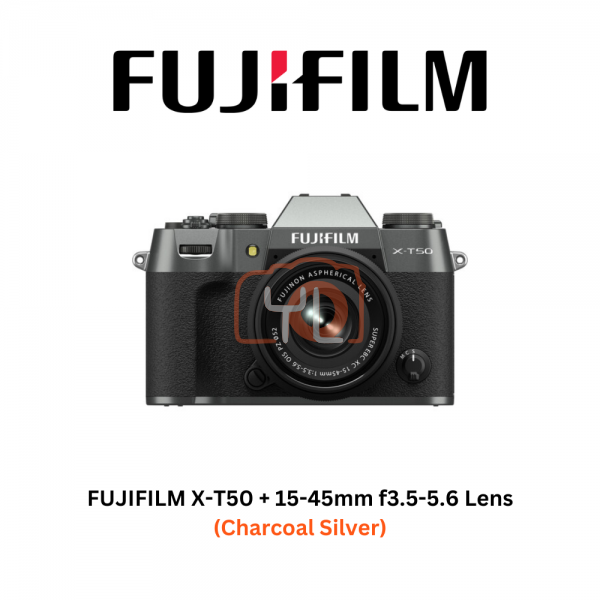 FUJIFILM X-T50 + 15-45mm F3.5-5.6 Lens (Charcoal Silver)