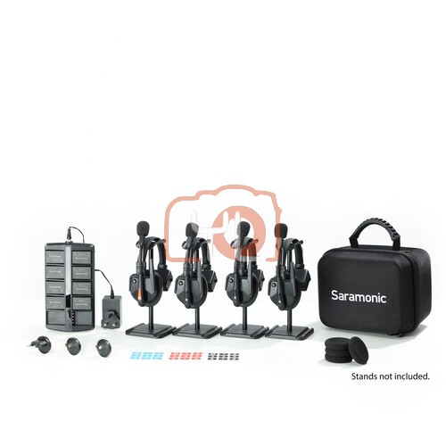 Saramonic WiTalk9-4S 4-Person Full-Duplex Wireless Intercom System with Single-Ear Headsets (1.9 GHz)