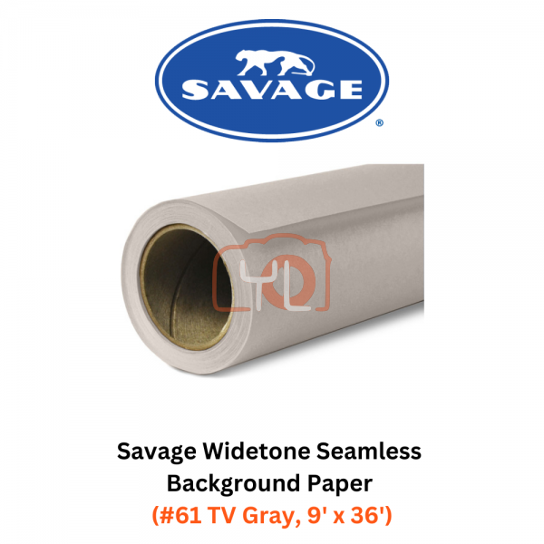 Savage Widetone Seamless Background Paper (#61 TV Gray, 9' x 36')