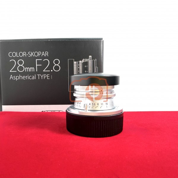 [USED-PJ33]  Voigtlander 28mm F2.8 Type I Color-Skopar VM (Leica M) (Silver), 99% Like New Condition (S/N:7610485)