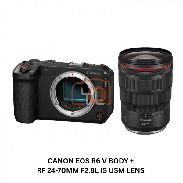 Canon EOS R6 V Mirrorless Camera Body + RF 24-70mm f2.8 L IS USM Lens (Free HOMAN CFexpress Type B 256GB Card)