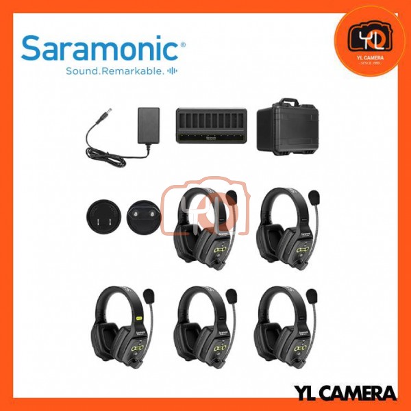 Saramonic WiTalk WT5D Full-Duplex Wireless Intercom System with Five Headsets (1.9 GHz)