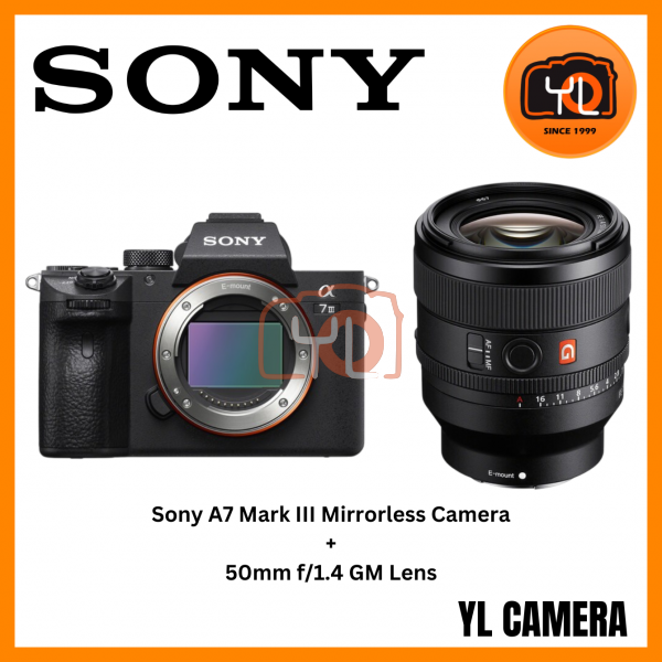 Sony a7 III Mirrorless Camera (Body)+Sony FE 50mm f/1.4 GM Lens (Sony E) (Free Sandisk 64GB Extreme Pro SD Card & Extra Battery & Tng RM200 Online Redemption)