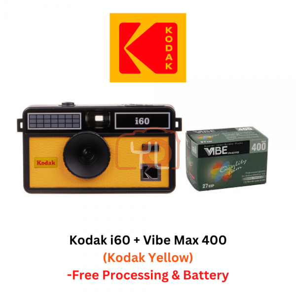 Kodak i60 35mm Film Camera + VIBE MAX 400 (Kodak Yellow)