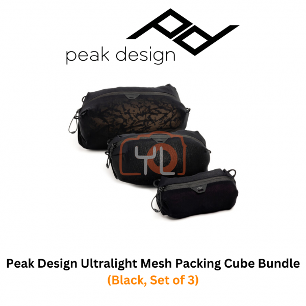 Peak Design Ultralight Mesh Packing Cube Bundle (Black, Set of 3)