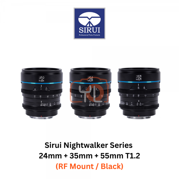 Sirui 24mm + 35mm + 55mm T1.2 Bundle (RF Mount / Black)
