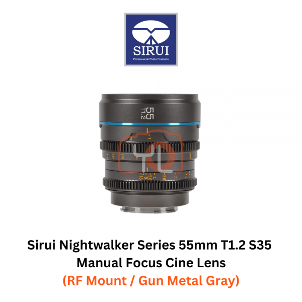 Sirui 55mm T1.2 S35 Manual Focus Cine Lens (RF Mount, Gun Metal Gray)