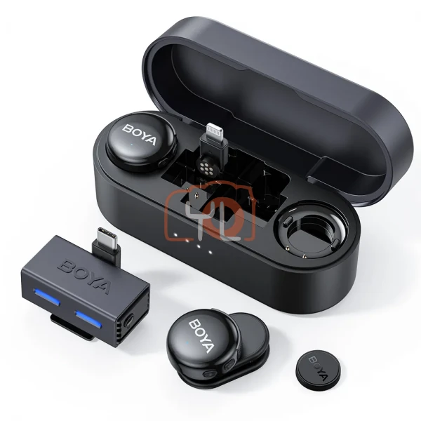 BOYA (BOYALINK 3-01) - 2.4 GHz Ultra-Mini Wireless Microphone (2TX+1RX+Lighting+Type-C+3.5mm TRS adapter+CC)