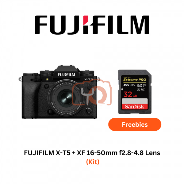 FUJIFILM X-T5 Mirrorless Camera + XF 16-50mm f2.8-4.8 Lens (Black)