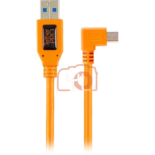 Tether Tools TetherPro USB 2.0 Type-A to 5-Pin Mini-USB Right Angle Adapter Cable (High Visibility Orange, 20