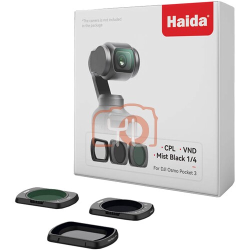 Haida NanoPro Magnetic Filter Kit for DJI Osmo Pocket 3&4 (3-packs) (CPL, VND, Mist Black 1/4)