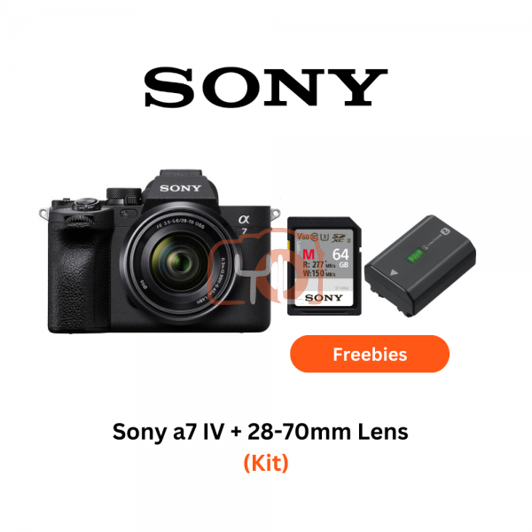Sony Alpha A7 IV Mirrorless Digital Camera with 28-70mm Lens - ( Free SF-M64 Card + Sony NP-FZ100 )