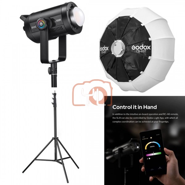 Godox SL150R RGB LED Light With CS-65T Lantern Softbox + 280cm Light Stand