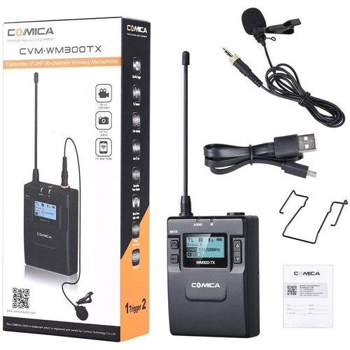 Comica Audio CVM-WM300TX Wireless Bodypack Transmitter with Omni Lavalier Microphone