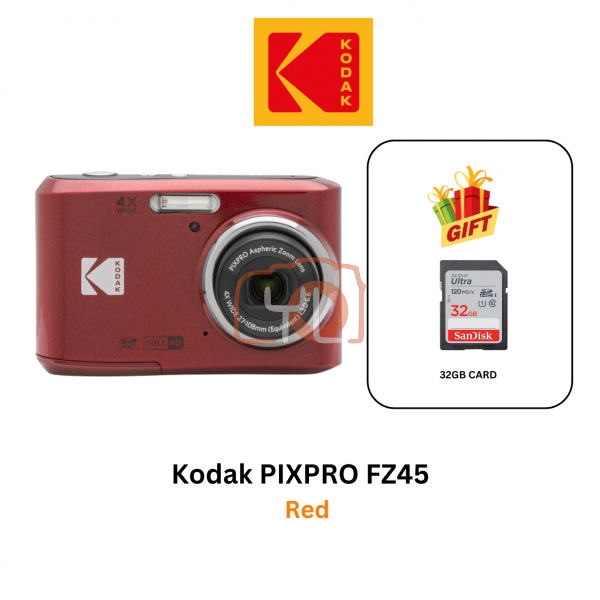 Kodak Pixpro FZ45 Digital Camera (Red) (Free 32gb card )