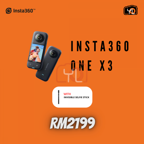 Insta360 X3 Camera (Standalone + invisible selfie stick)