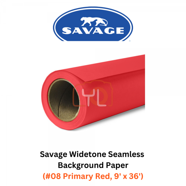 Savage Widetone Seamless Background Paper (#08 Primary Red, 9' x 36')