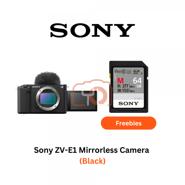 Sony ZV-E1 Mirrorless Camera Body Only (Black) - Free Sony SF-M64 SD Card