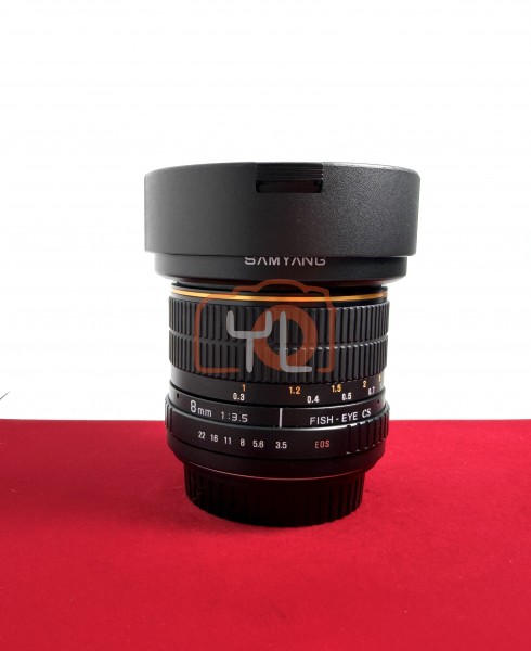 [USED-PJ33] Samyang 8mm F3.5 Fish-Eye CS (CANON EF) , 95% Like New Condition (S/N:F411F0107)