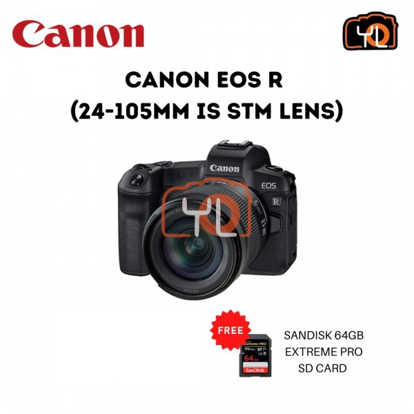 Canon EOS R + RF 24-105mm f/4-7.1 IS STM ( Free Sandisk 64GB Extreme Pro SD Card )