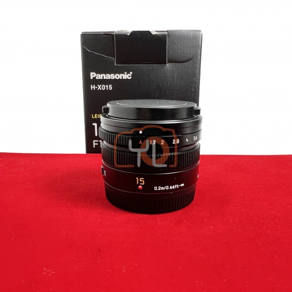 [USED-PJ33] Panasonic 15mm F1.7 Lumix G ASPH DG Summilux ,90% Like New Condition (S/N:HN4FA007699)