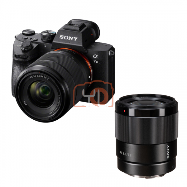 Sony a7 III Mirrorless Camera with 28-70mm f3.5-5.6 II Lens + Sony FE 35mm f1.8 Lens (Free Homan 64GB 180/150MB V30 SD Card & Extra Battery & RM200 Touch N Go Voucher Online Redemption)