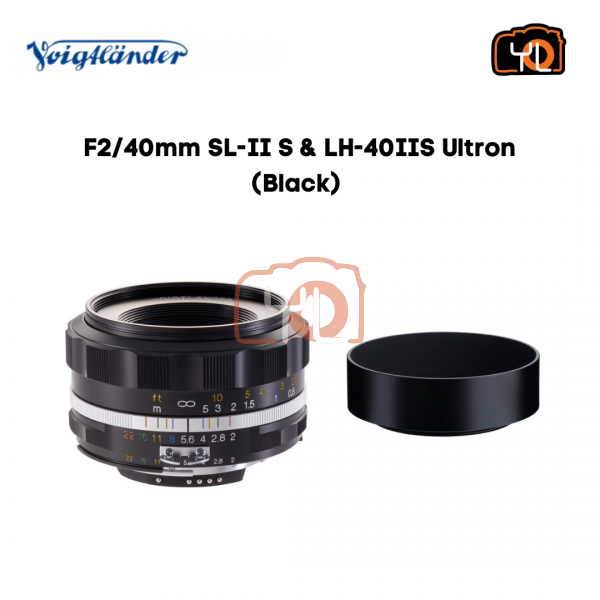 Voigtlander 40mm F2 Ultron SL II S Aspherical Lens & LH-40IIS- Black (For Nikon F)