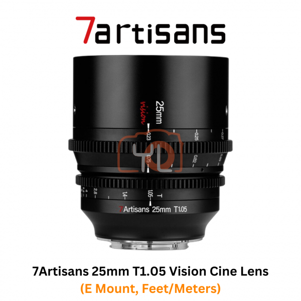 7Artisans 25mm T1.05 Vision Cine Lens (E Mount, Feet/Meters)