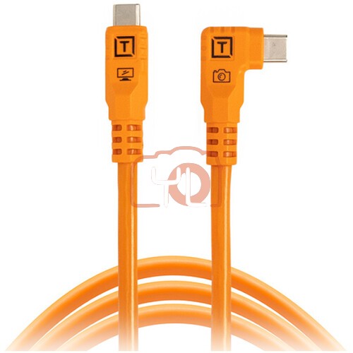Tether Tools CUC06RTG2-ORG  TetherPro Optima USB-C Cable (6', High-Visibility Orange, Right-Angle)