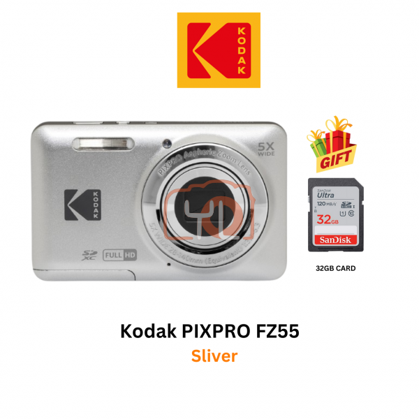 Kodak PIXPRO FZ55 Digital Camera (Sllver)(Free 32gb card)