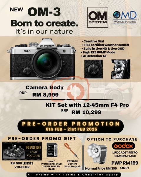 (Pre-Order) OM SYSTEM OM-3 Mirrorless Camera (Body)