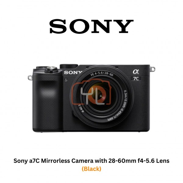 Sony A7C + FE 28-60mm F4-5.6 (Black) - Free Sony 128GB SF-E Series UHS-II SDXC Memory Card & Extra Battery NP-FZ100