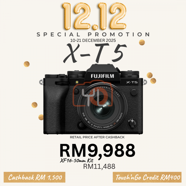 FUJIFILM X-T5 Camera Kit XF 16-50mm F2.8-4.8 Lens (Black) - Free Sandisk 32GB SD Card {12.12 PROMO}
