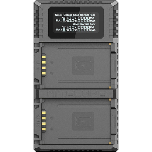 Nitecore ULM10 PRO Dual-Slot USB QC Charger for BP-SCL5 Lithium-Ion Batteries