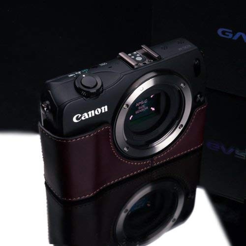 Gariz Genuine Leather XS-CHMBR Camera Metal Half Case for Canon EOS M, Brown