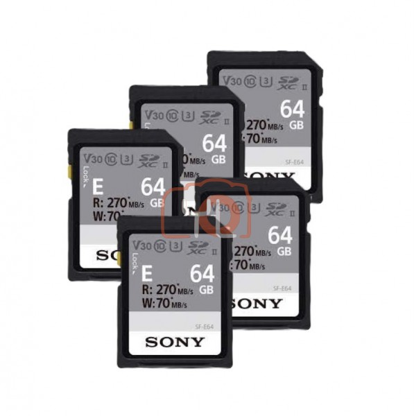 Sony 64GB SF-E Series UHS-II SDXC Memory Card 5 Pieces