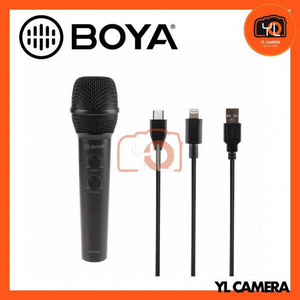 Boya BY-HM2 Handheld Microphone (with Mini Tripod / USB Type-C / USB-A / Lightning Audio Cables Included)